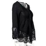 Luvcis Hot Sale 2017 Summer Women Ladies Casual V Neck Long Sleeve Cotton Lace Shirts Loose Blouses Tops Plus Lace Up Shirts