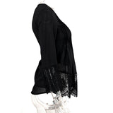 Luvcis Hot Sale 2017 Summer Women Ladies Casual V Neck Long Sleeve Cotton Lace Shirts Loose Blouses Tops Plus Lace Up Shirts